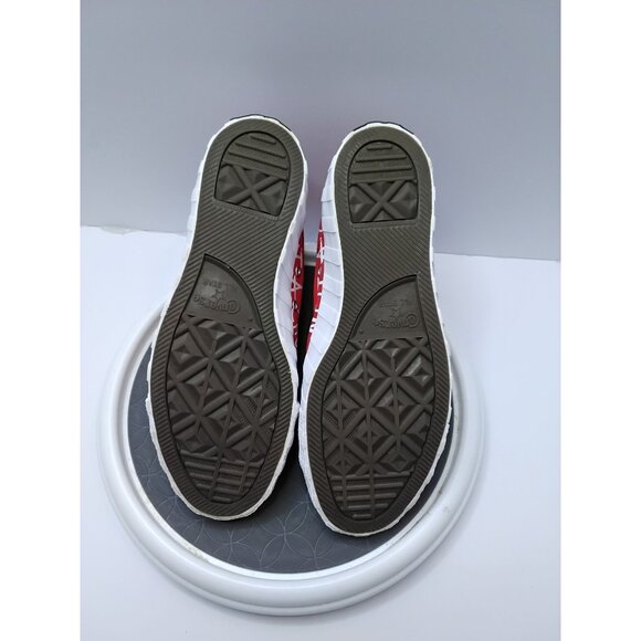 Converse Kids Red & White High Top Sneakers "Not A Chuck" Text Design Size 7 - Picture 5 of 8